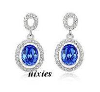 **NEW** SWAROVSKI TANZANITE EARRING DROP STUDS