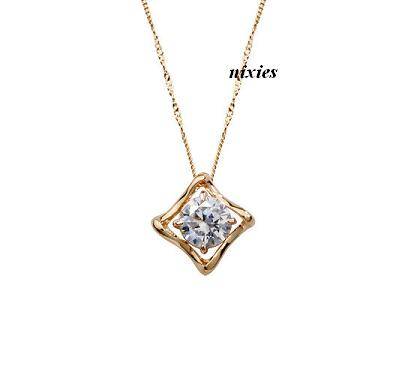 **NEW** BEAUTIFUL DIAMOND CZ SOLITAIRE NECKLACE