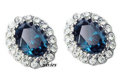 EXQUISITE LONDON BLUE TOPAZ SWAROVSKI EARRINGS