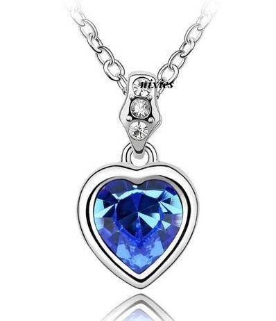 **NEW** STRIKING TANZANITE SWAROVSKI HEART NECKLACE