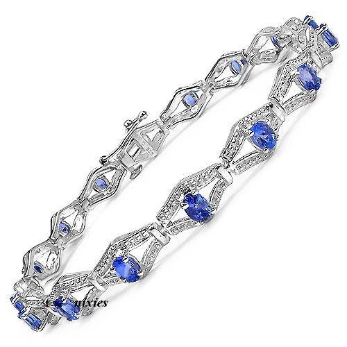 **NOW IN STOCK** EXQUISITE 2.72CTW GENUINE TANZANITE 925 STERLING SILVER BRACELET