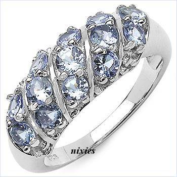 AMAZING 1.69CT TANZANITE 925 STERLING SILVER RING - SIZE 6(M)