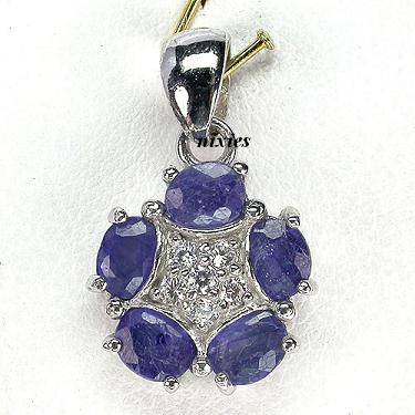 DAZZLING BLUE SAPPHIRE STERLING SILVER PENDANT