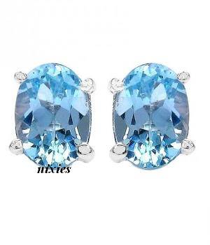 CLASSIC 1.20CT REAL BLUE TOPAZ 925 STERLING SILVER STUDS