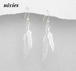 ADORABLE 925 STERLING SILVER "FEATHER" EARRINGS