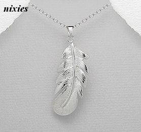 GORGEOUS 925 STERLING SILVER "FEATHER" PENDANT
