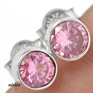 CHARMING PINK KUNZITE QUARTZ 925 STERLING SILVER EARRINGS STUDS