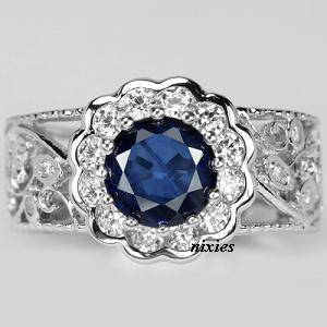 MAGNIFICENT REAL SAPPHIRE 925 STERLING SILVER RING - SIZE 6(M)