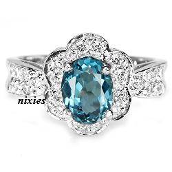 **NEW** SMASHING LONDON TOPAZ & GARNET 925 STERLING SILVER RING - SIZE 6(M)
