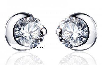 925 STERLING SILVER SWAROVSKI DIAMOND 7mm ROUND STUDS