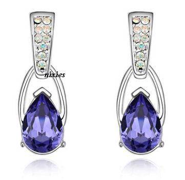 LOVELY AMETHYST & AB SWAROVSKI EARRING