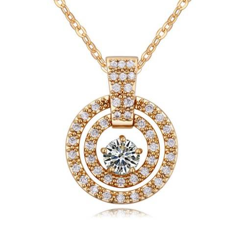 EXQUISITE YELLOW GOLD NECKLACE WITH CR DIAMONDS