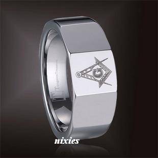 **NEW** TUNGSTEN MASONIC RING - SIZE 13