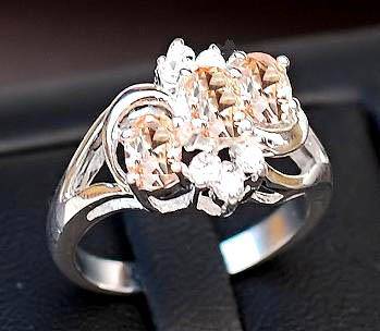 BEAUTIFUL 925 SS CHAMPAGNE TOPAZ RING - SIZE 7(O)