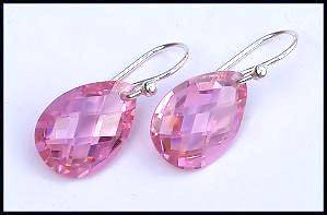 BABY PINK SWAROVSKI EARRINGS - 925 SS
