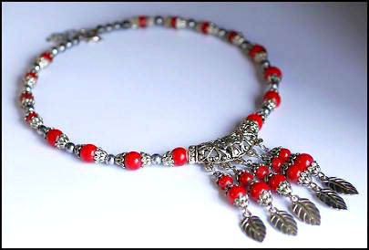 *PRICED TO GO* STYLISH TIBETAN NECKLACE WITH RED CORAL