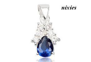 BEAUTIFUL BLUE & WHITE SAPPHIRE PENDANT
