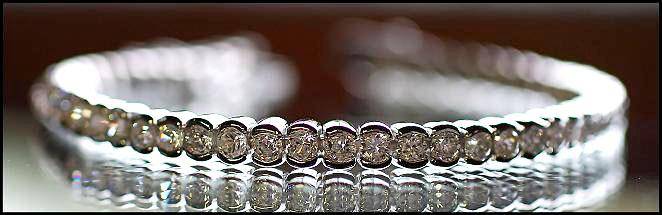 XQUISITE 925 STERLING SILVER DIAMOND BRACELET