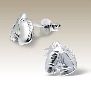 ADORABLE 925 STERLING SILVER "HORSE" STUDS
