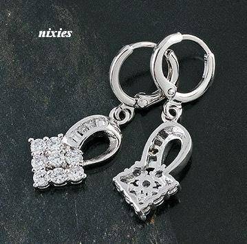 STYLISH CLEAR CUBIC ZIRCONIA DROP EARRINGS
