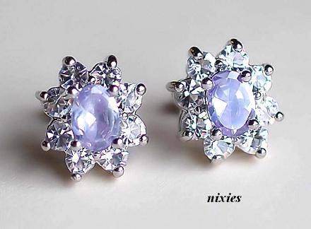 AWESOME TANZANITE & WHITE SAPPHIRE EARRINGS