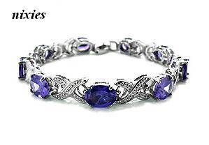 BEAUTIFUL WHITE GOLD AMETHYST BRACELET