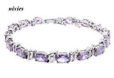 LOVELY  WHITE GOLD TANZANITE BRACELET