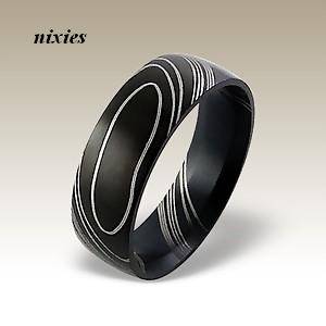 STYLISH GENTS BLACK STAINLESS STEEL RING  - SIZE 10(U)