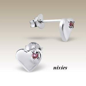 GORGEOUS 925 STERLING SILVER HEARTS WITH PINK TOURMALINE