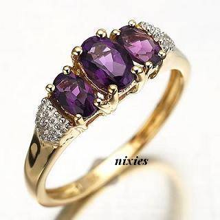 GORGEOUS 10K GOLD AMETHYST RING - SIZE 8(Q)