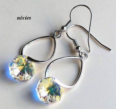 STUNNING AB SWAROVSKI DROP EARRINGS