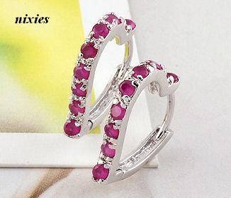 LOVELY WHITE GOLD RUBY HUGGIES