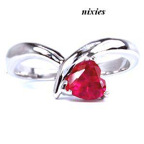 EXQUISITE SOLID SILVER RUBY  RING - SIZE 6(M)