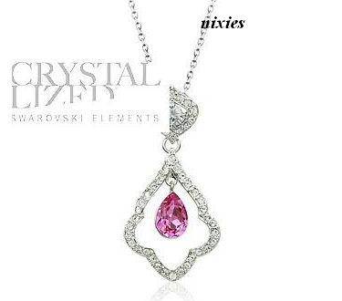 EXQUISITE PINK AND WHITE SWAROVSKI NECKLACE