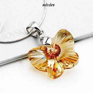 ELEGANT STERLING SILVER MORGANITE SWAROVSKI PENDANT