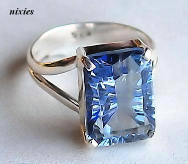 STRIKING TANZANITE MYSTIC TOPAZ 925 STERLING SILVER RING - SIZE 7(O)
