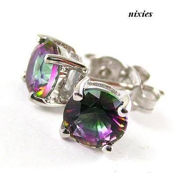 2.3CTS MYSTIC TOPAZ PURE 925 STERLING SILVER STUDS