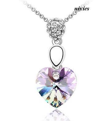 DAZZLING MYSTIC TOPAZ  SWAROVSKI HEART NECKLACE