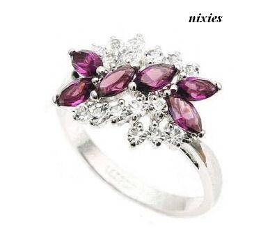 LOVELY GARNET SWAROVSKI CLUSTER RING - SIZE 7(O)