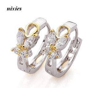 ADORABLE WHITE GOLD DIAMANTE HUGGIES