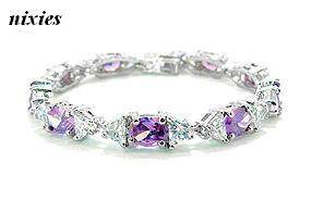 BEAUTIFUL WHITE GOLD AMETHYST BRACELET