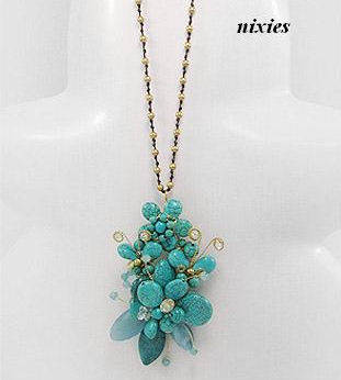 STYLISH 70CM LONG TURQUOISE NECKLACE