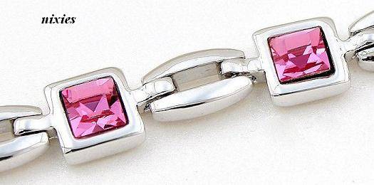 STUNNING PINK TOPAZ SWAROVSKI TENNIS BRACELET