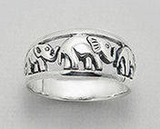 PURE 925 STERLING SILVER "ELEPHANT"  RING  - SIZE 10(U)
