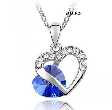 DAZZLING TANZANITE SWAROVSKI HEART NECKLACE