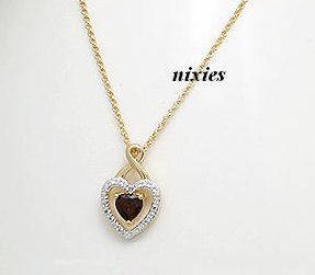 **NEW** LOVELY GENUINE GARNET & DIAMOND NECKLACE