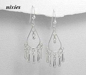TRENDY PURE 925 STERLING SILVER DANGLING EARRINGS