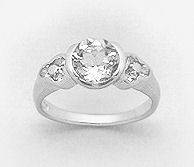 ELEGANT PURE 925 STERLING SILVER DIAMOND CZ RING - SIZE 8(Q)