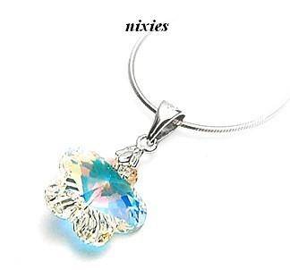 LOVELY AB SWAROVSKI PENDANT IN 925 STERLING SILVER