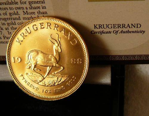 @@@ KRUGERRAND FULL 1 oz GOLD BULLION ## ONE OUNCE in blue SA Mint box plus CERTIFICATE #
